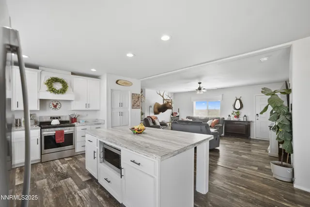 a kitchen with lots of counter top space