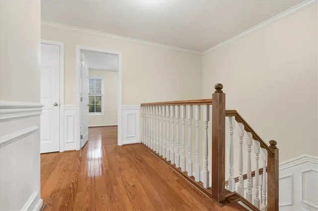 a view of entryway with wooden floor