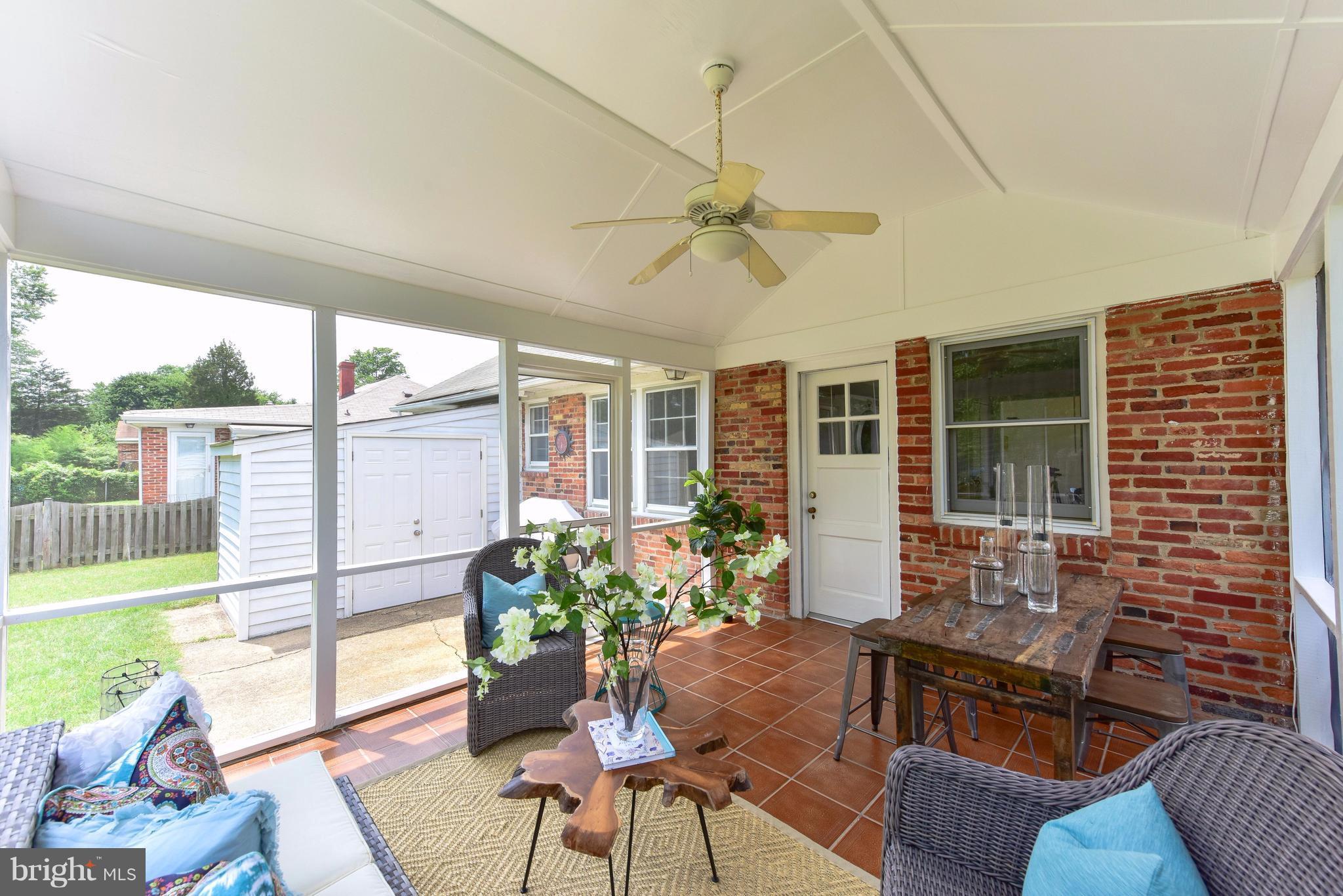 1607 Shenandoah Road Alexandria, VA 22308 - Photo 23 of 30 Screened porch with ceiling fan