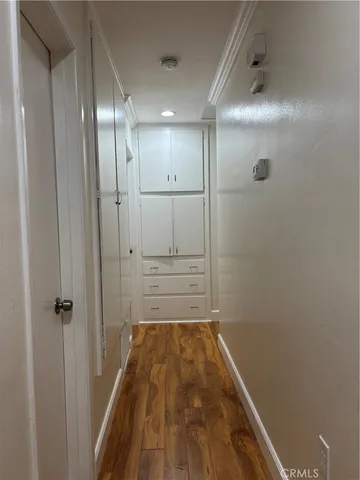 a bathroom with a shower and a mirror