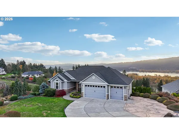 a house view with a garden