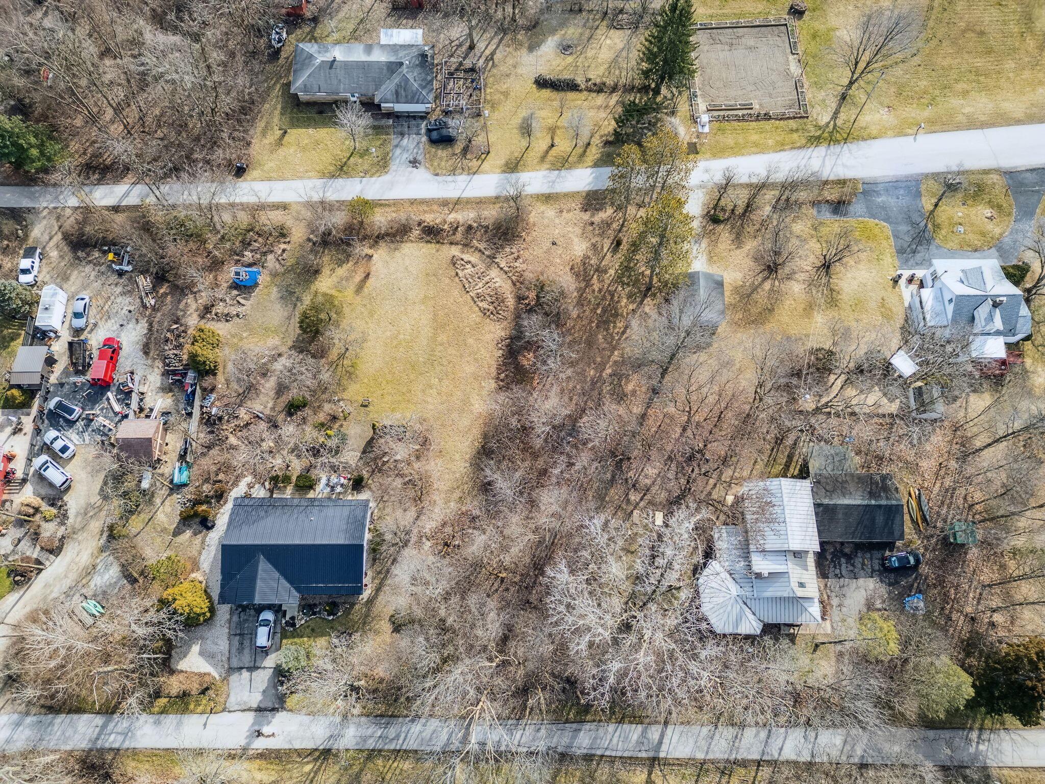 0 Goode Road Powell, OH 43065 - Photo 3 of 34 Aerial view from Harriott Rd. property is between the black roof & white house from Harriott Rd. to Goode Rd.