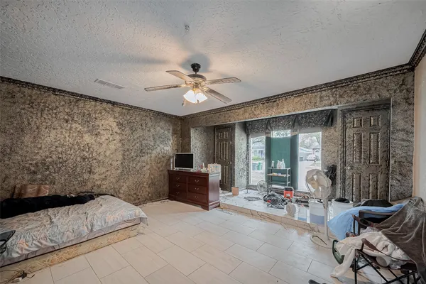 a living room with furniture