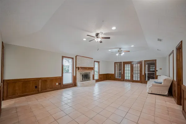 a view of livingroom with furniture and fireplace