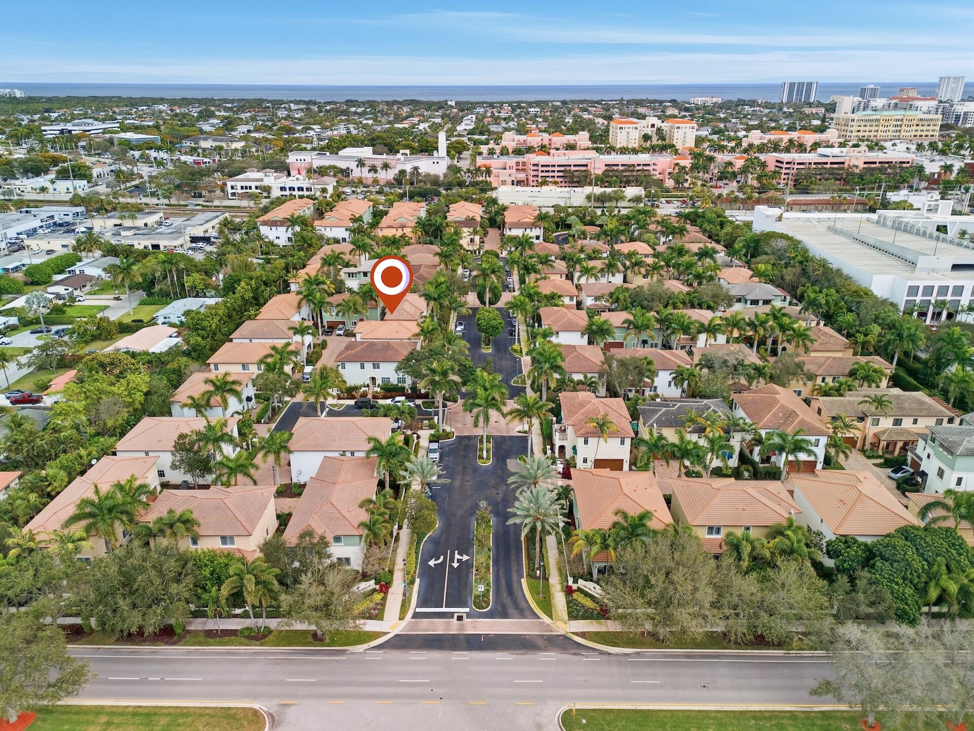 148 Northwest Emerson Place Boca Raton, FL 33432 - Photo 36 of 44 View Looking East from Entrance