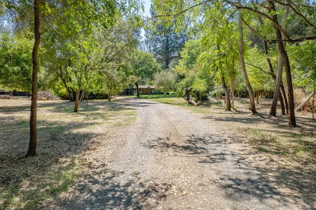 a backyard of a house with lots of green space