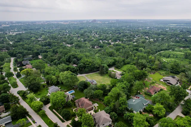 an aerial view of multiple house