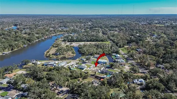 an aerial view of a house