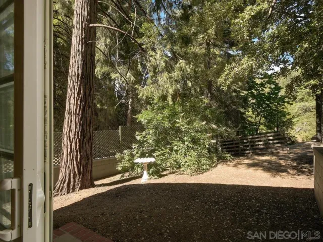 a view of backyard of the house