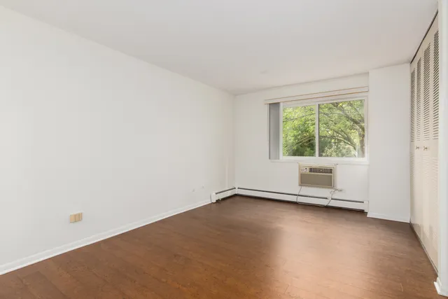 an empty room with a window