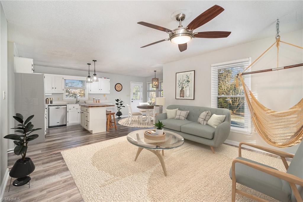 3601 Fieldview Road Pleasant Garden, NC 27313 - Photo 4 of 22 Living room & Kitchen Virtually Staged