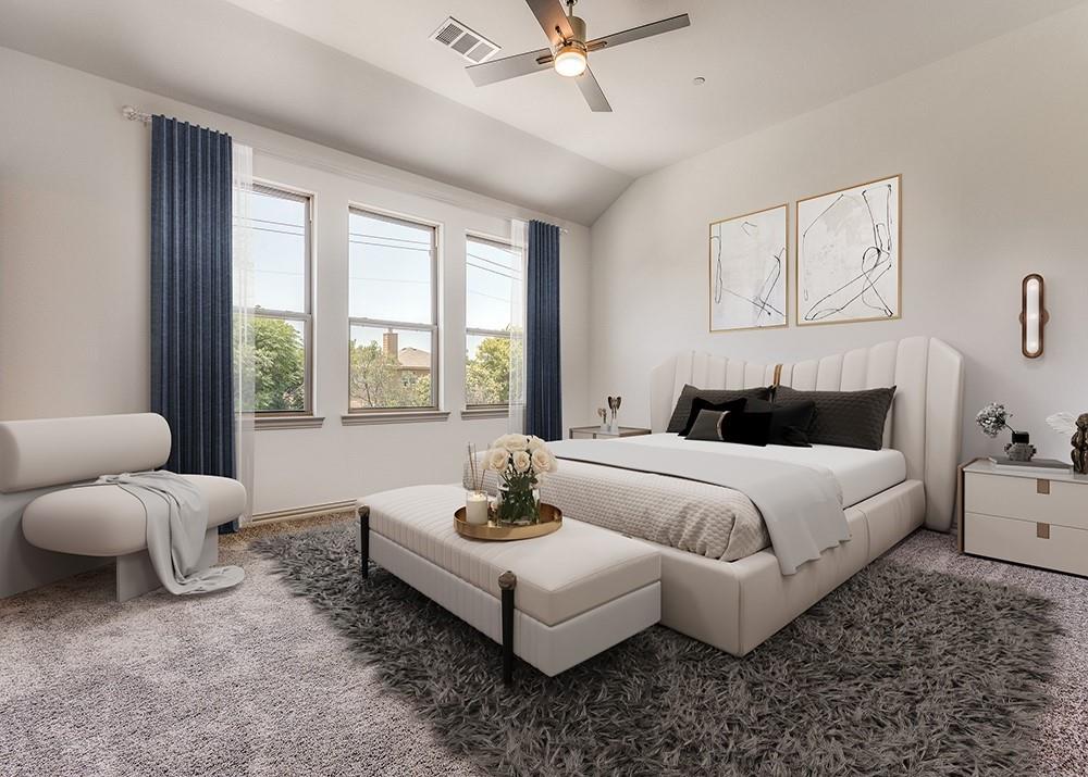 2837 Bluejack Road McKinney, TX 75071 - Photo 18 of 40 a bedroom with bed and a large window