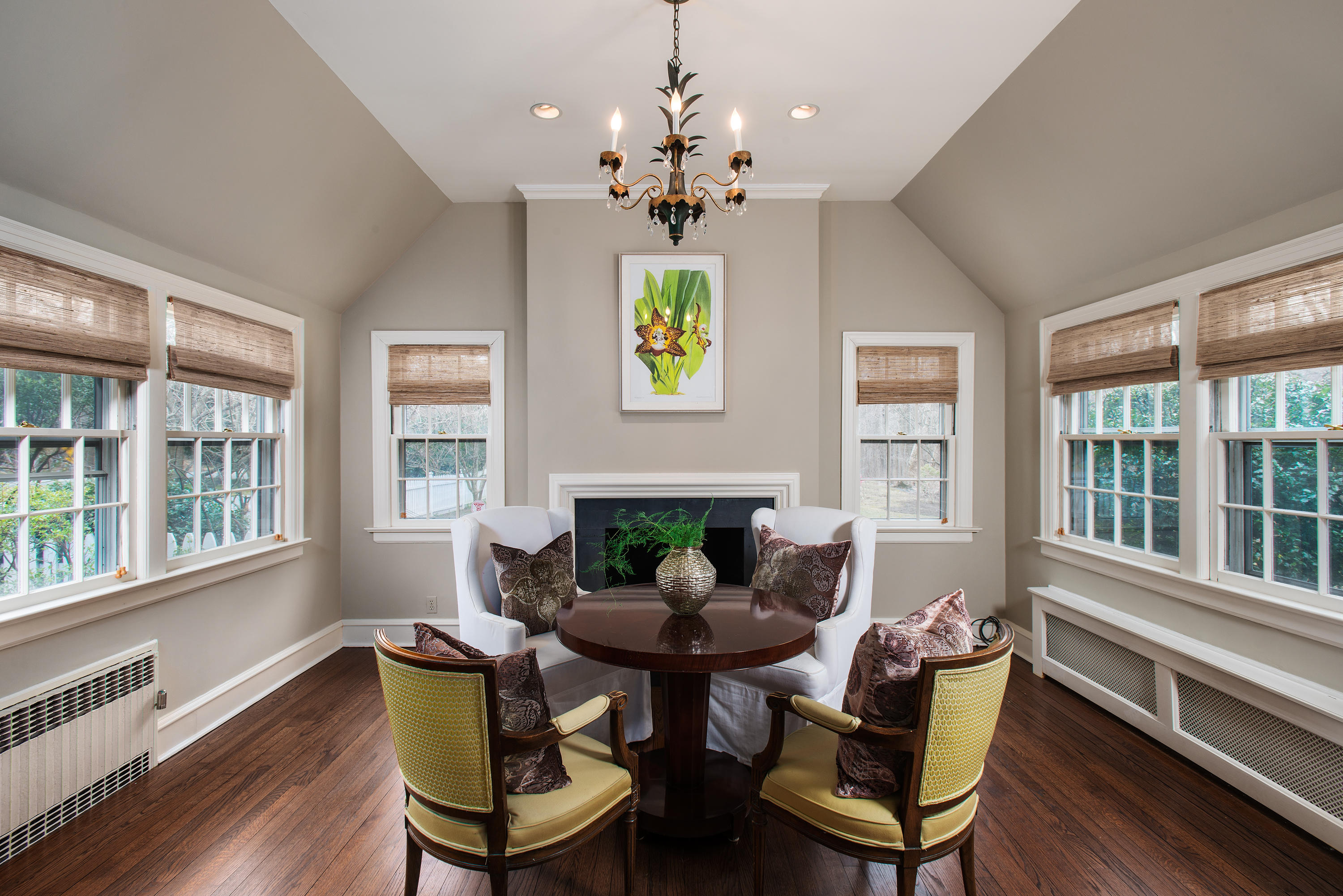 33 Birch Road Darien, CT 06820 - Photo 6 of 33 a living room with fireplace furniture and a chandelier