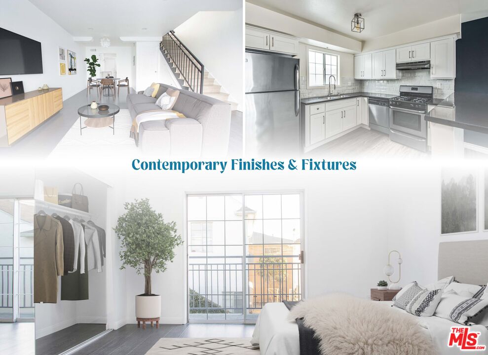 1817 Garfield Place Los Angeles, CA 90028 - Photo 5 of 7 a kitchen view with stainless steel appliances wooden floor and living room view