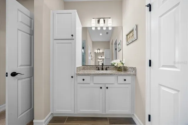 an aerial view of a swimming pool