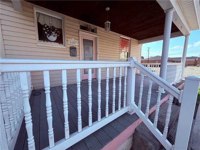 a view of a wooden deck