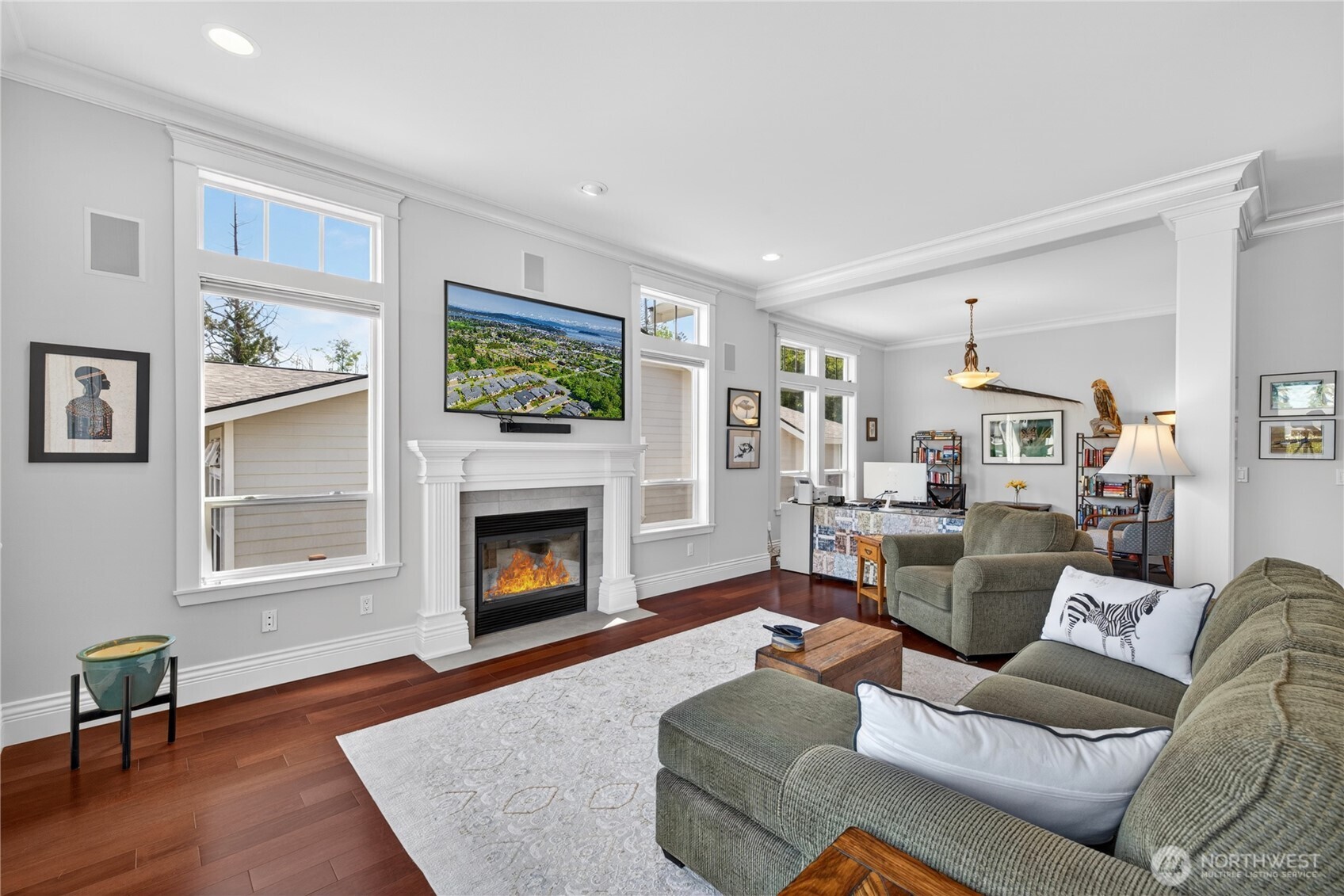 1908 29th Place Anacortes, WA 98221 - Photo 14 of 40 a living room with furniture and a fireplace