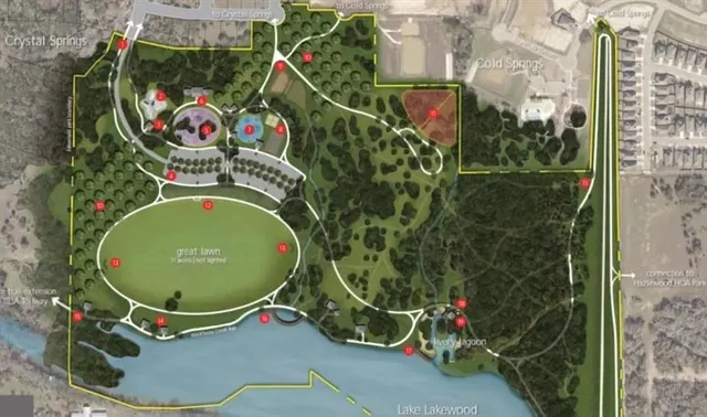 a view of a swimming pool and an outdoor space