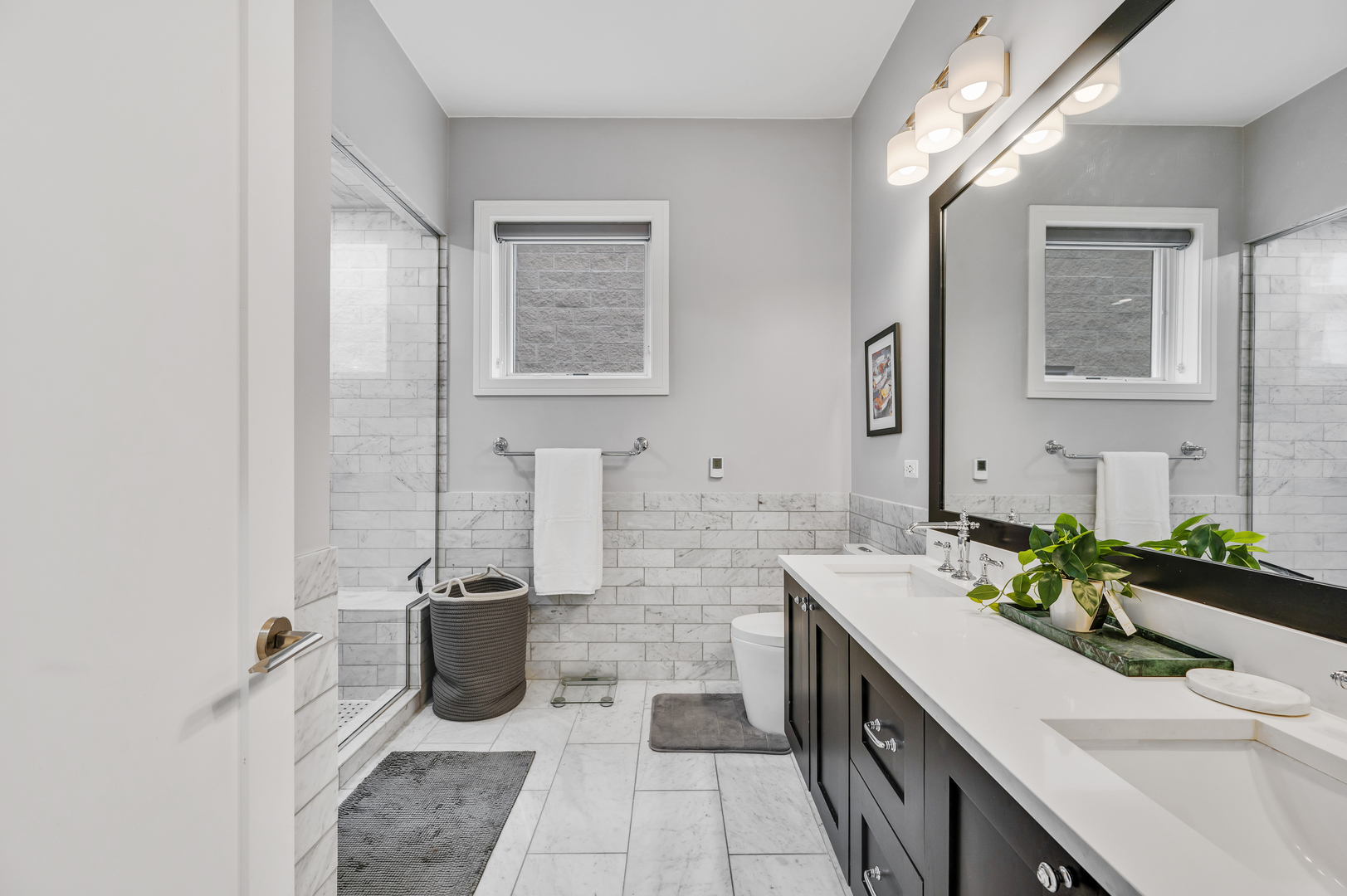 1310 North Cleveland Avenue, Unit 3 Chicago, IL 60610 - Photo 10 of 22 a bathroom with a sink a potted plant and a toilet