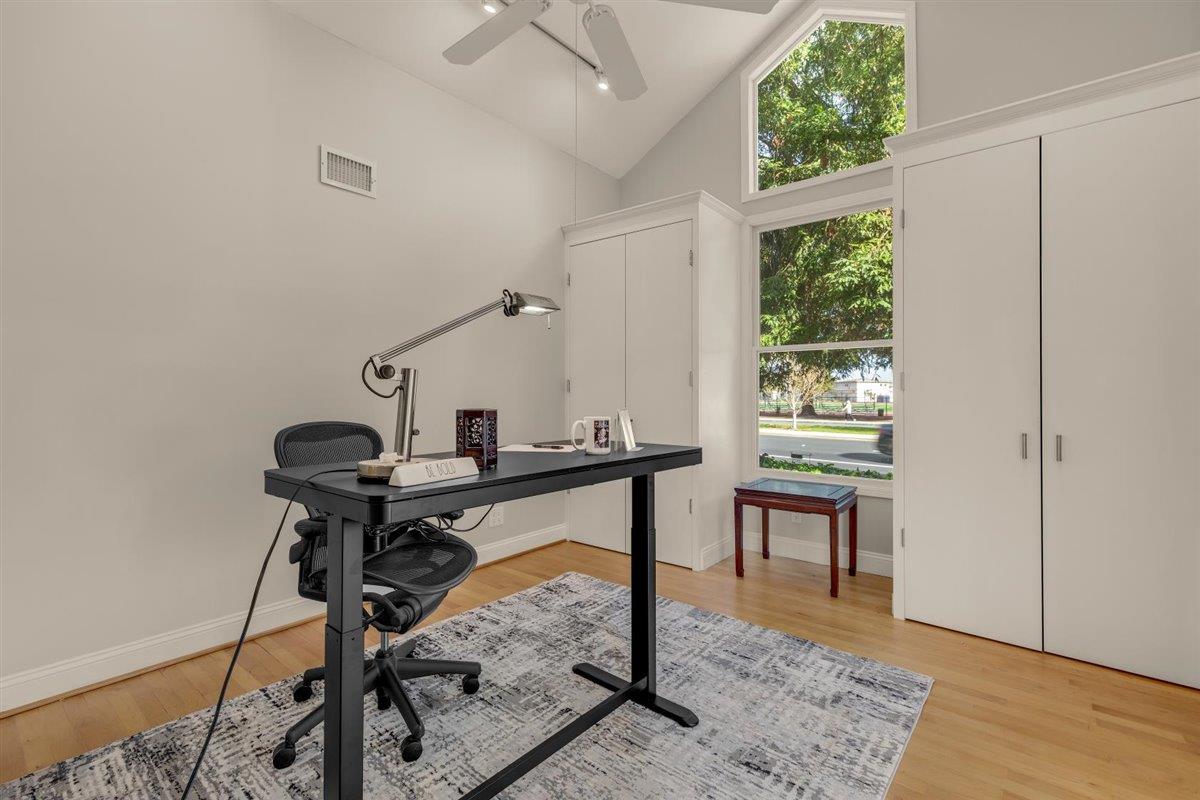 1825 West Middlefield Road Mountain View, CA 94043 - Photo 17 of 42 a view of a workspace with furniture and a window