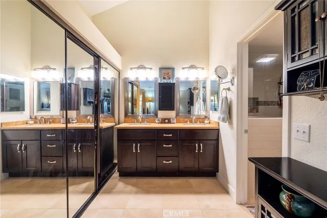 a bathroom with a tub and shower curtain