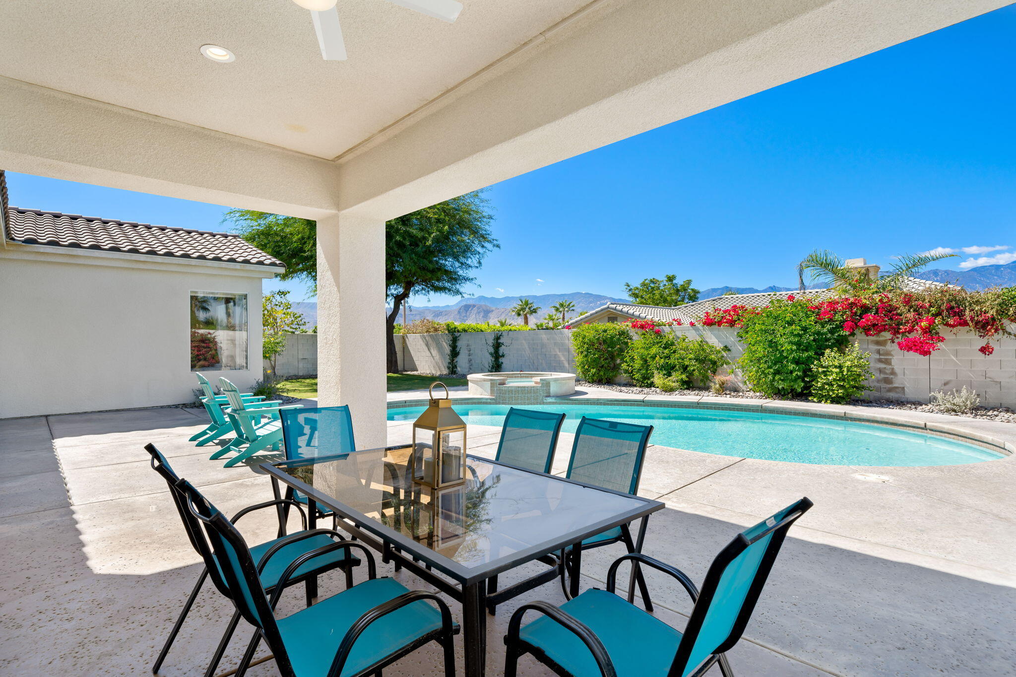 1 Waterloo Court Rancho Mirage, CA 92270 - Photo 45 of 54 a view of an outdoor dining space with furniture and outdoor view