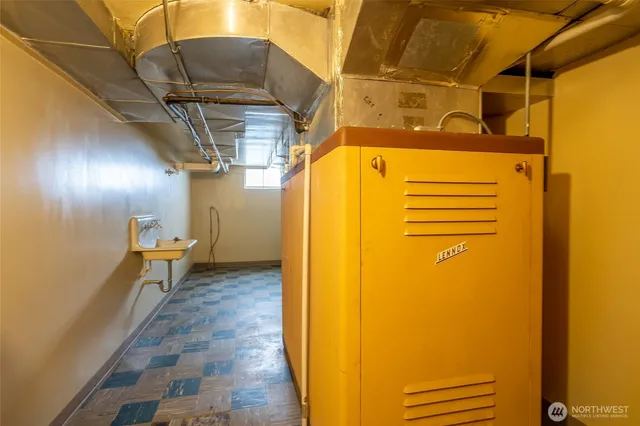 a utility room with a washer and dryer