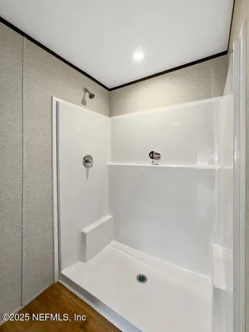 a bathroom with a shower