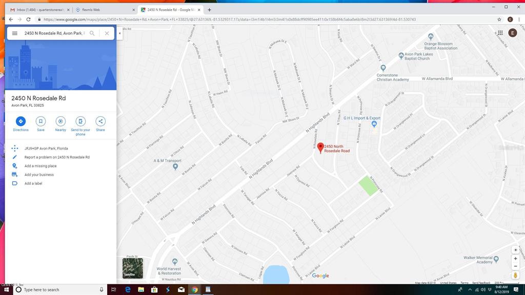 2450 North Rosedale Road Avon Park, FL 33825 - Photo 1 of 1 2450 N Rosedale Road Screen Snip