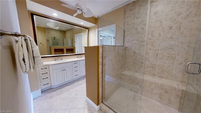 a bathroom with a shower