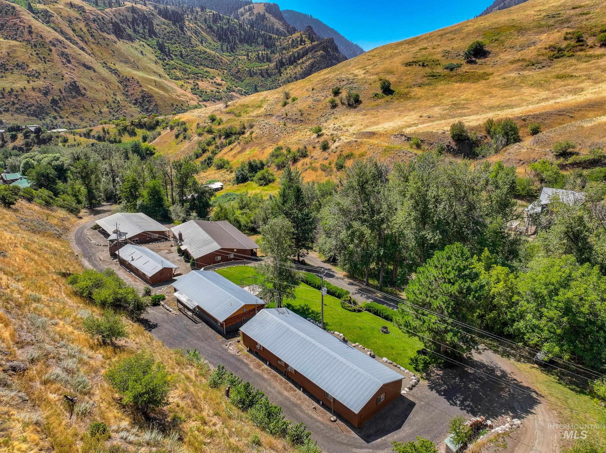 Drone / aerial view of a mountainous background