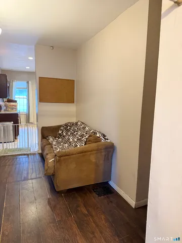 a living room with a couch and a table