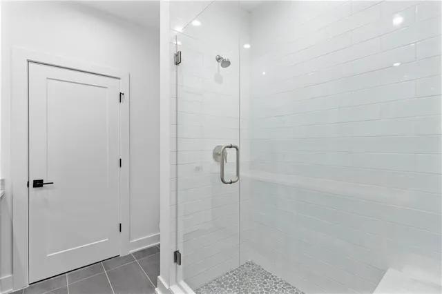a bathroom with a shower