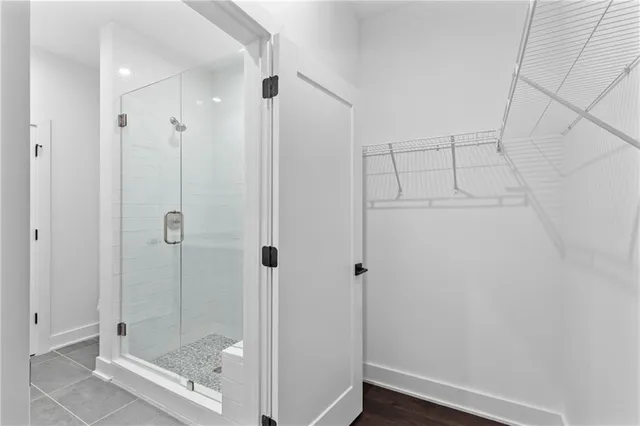 a bathroom with a shower