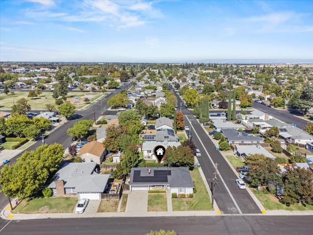 an aerial view of a city
