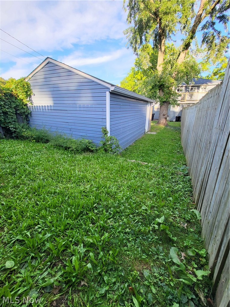 View of the backyard