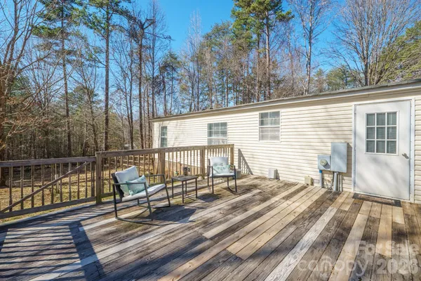 a view of a chairs on the deck