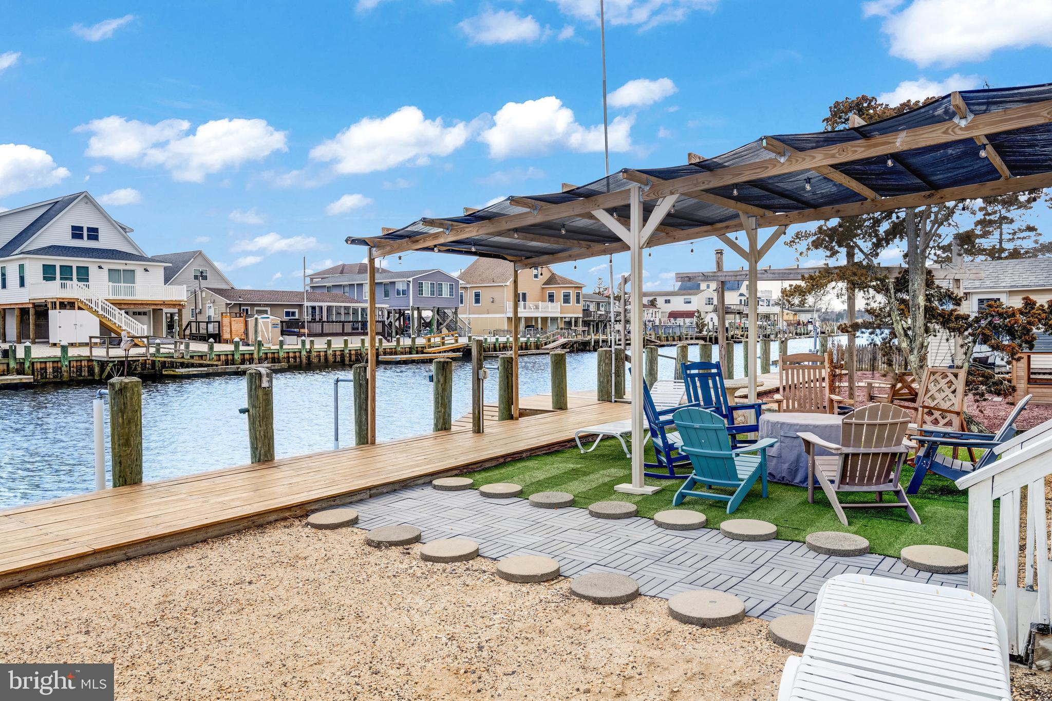 80 Dolphin Road Tuckerton, NJ 08087 - Photo 15 of 33 a view of a chairs and table in patio with a lake view