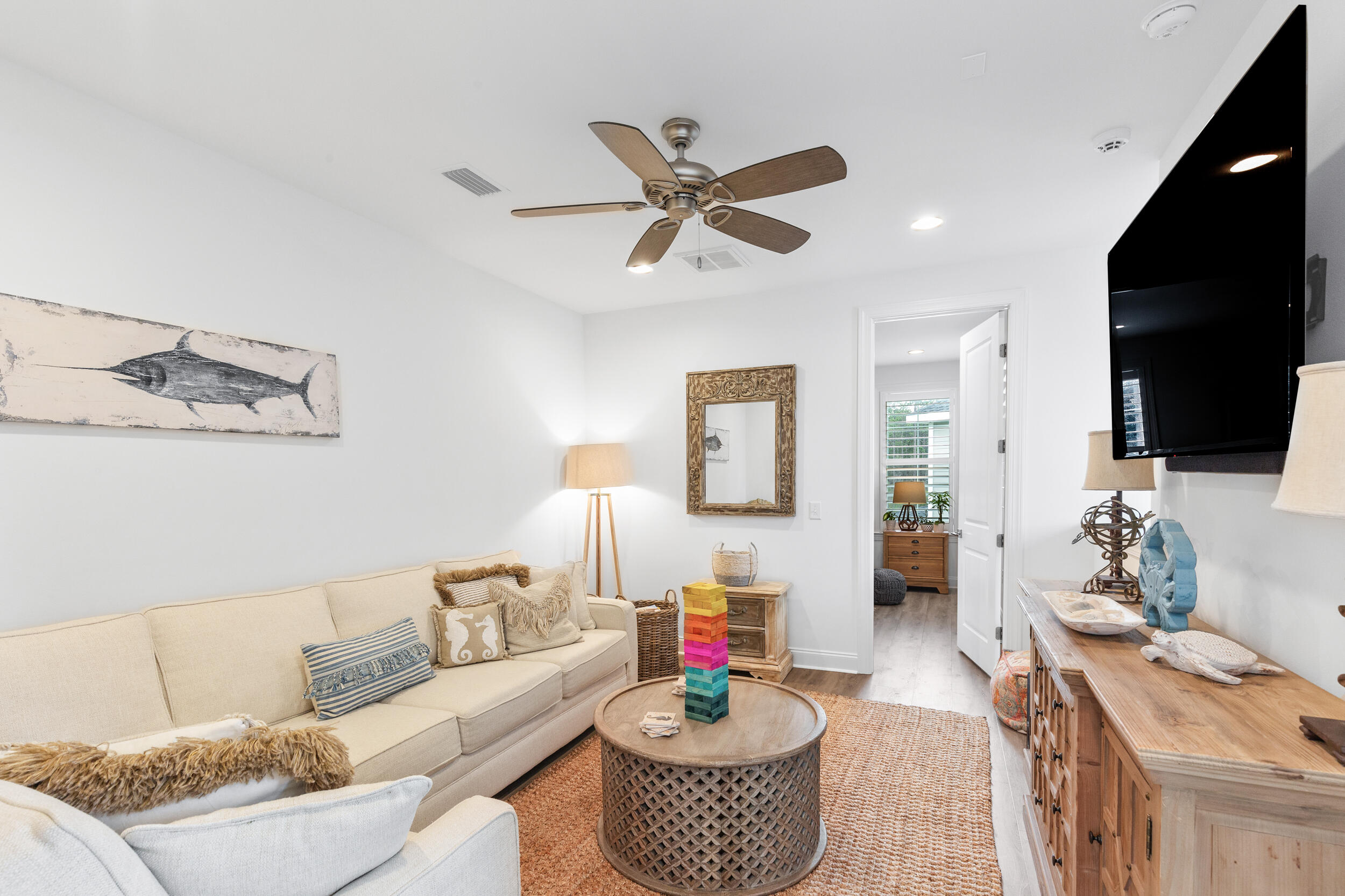 229 Windrow Way Inlet Beach Inlet Beach, FL 32461 - Photo 18 of 43 a living room with furniture and a flat screen tv