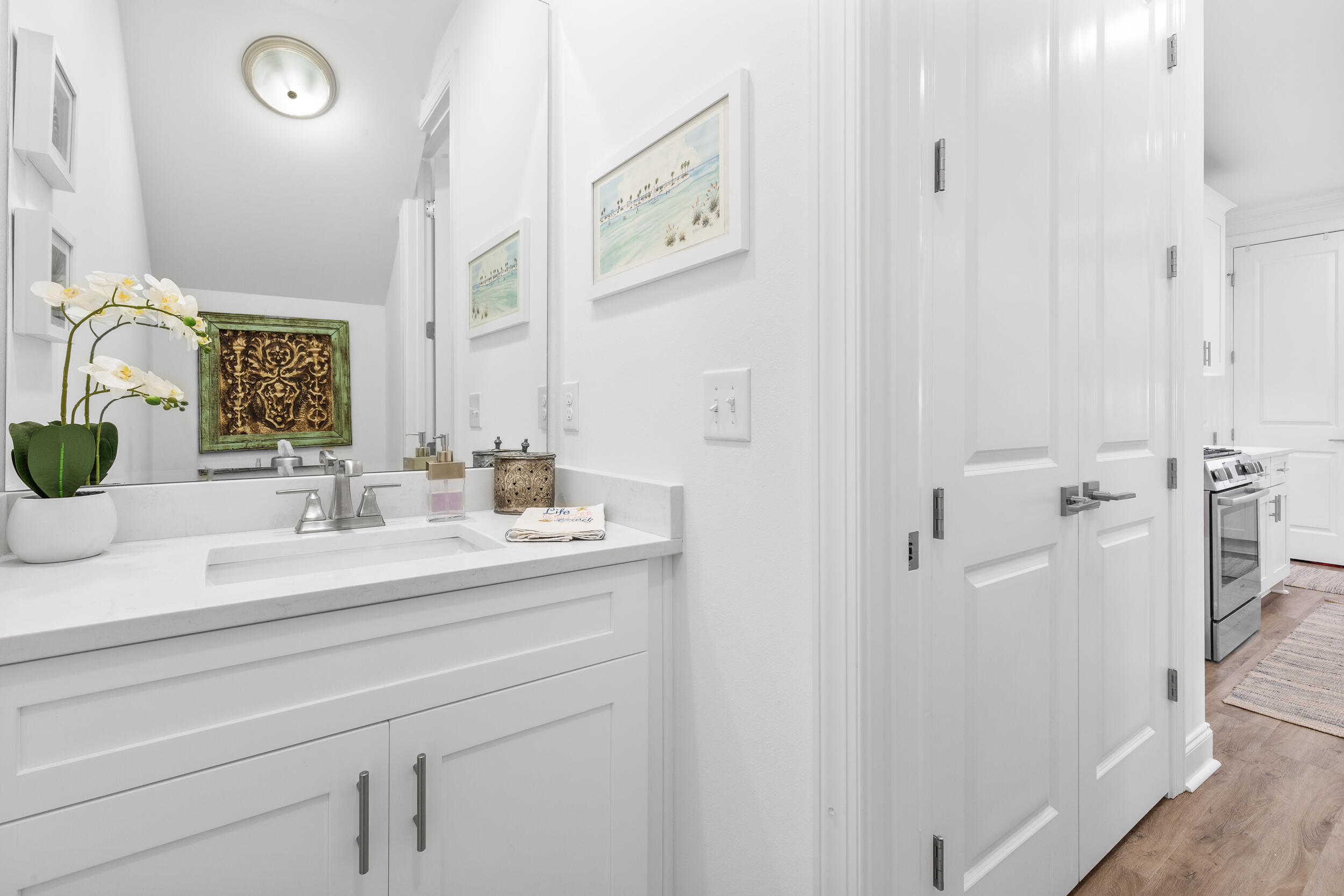 229 Windrow Way Inlet Beach Inlet Beach, FL 32461 - Photo 24 of 43 a bathroom with a sink and a mirror