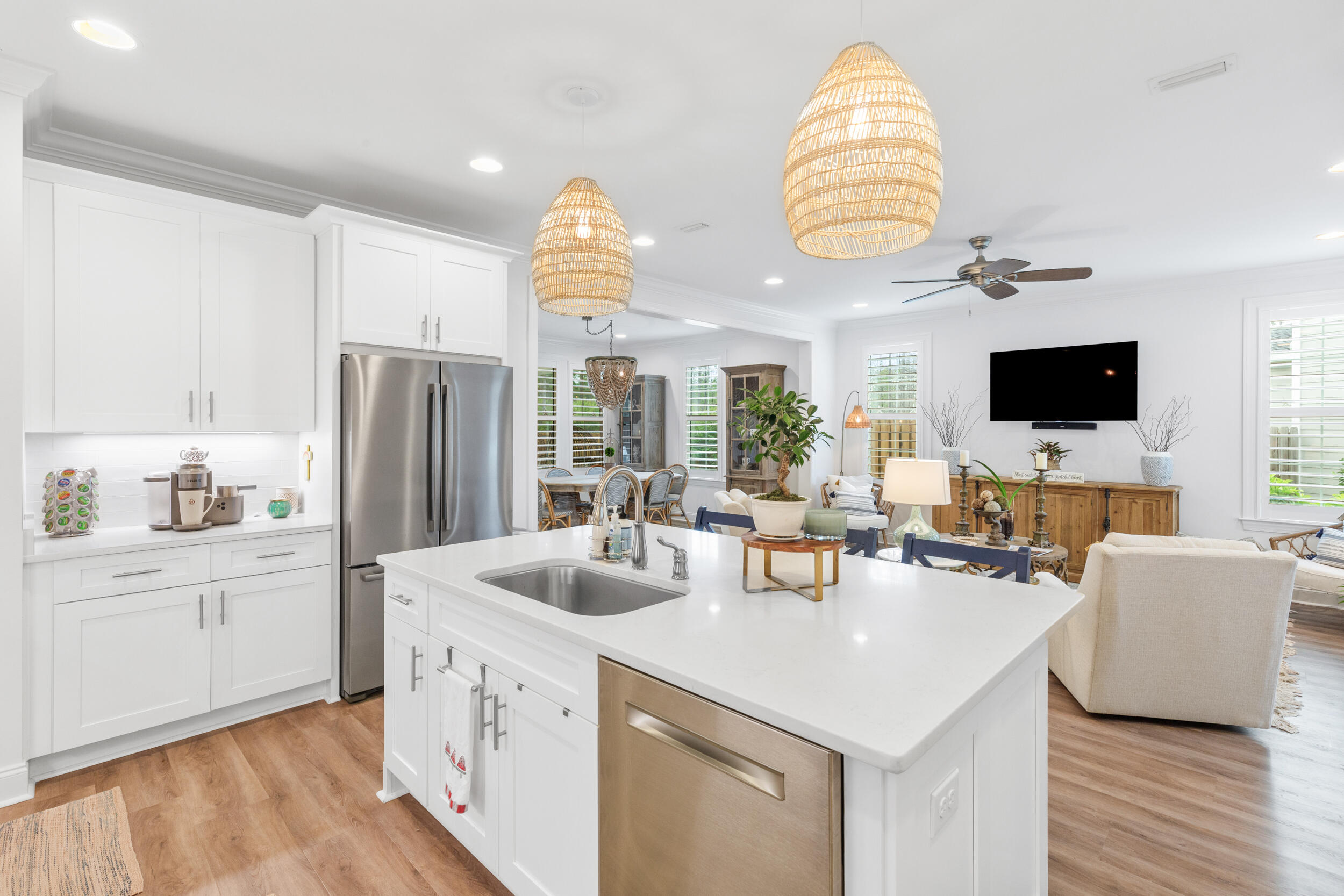 229 Windrow Way Inlet Beach Inlet Beach, FL 32461 - Photo 10 of 43 a kitchen with stainless steel appliances granite countertop a sink a stove and a refrigerator