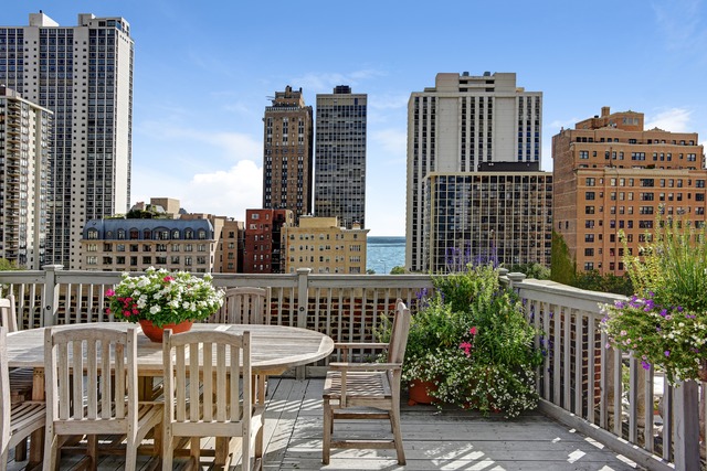 6 East Scott Street, Unit 6 Chicago, IL 60610 - Photo 22 of 25 a view of balcony with a potted plant and outdoor seating