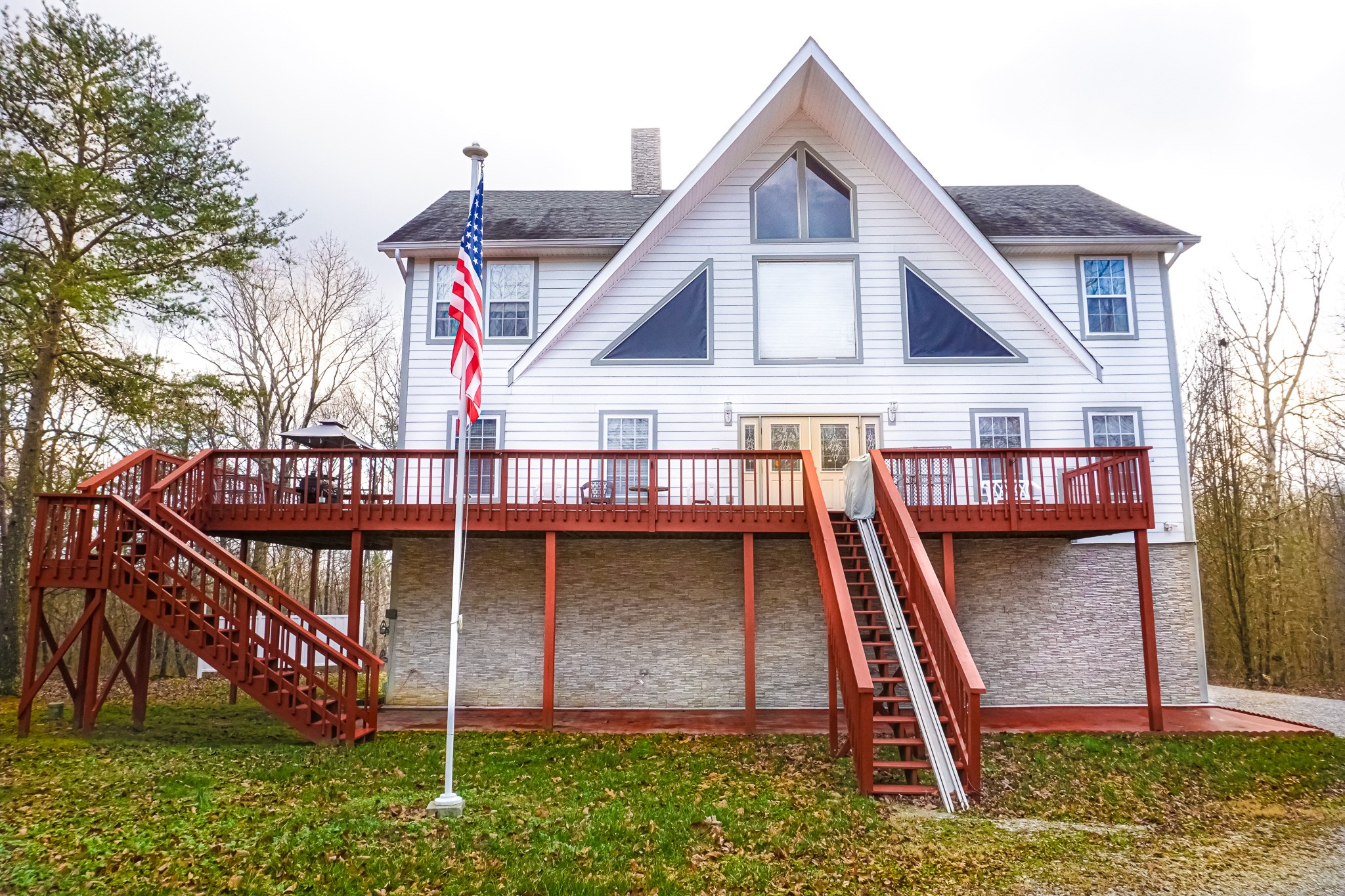a view of a house with roof deck