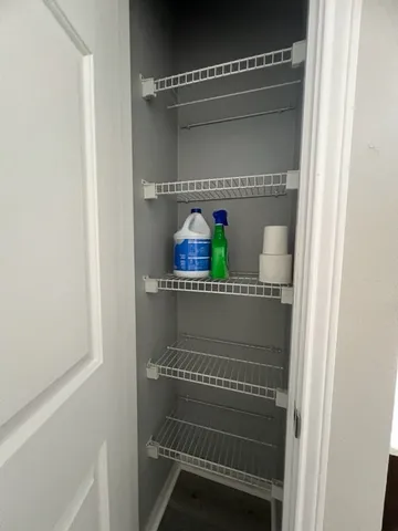 a bathroom with washing machine