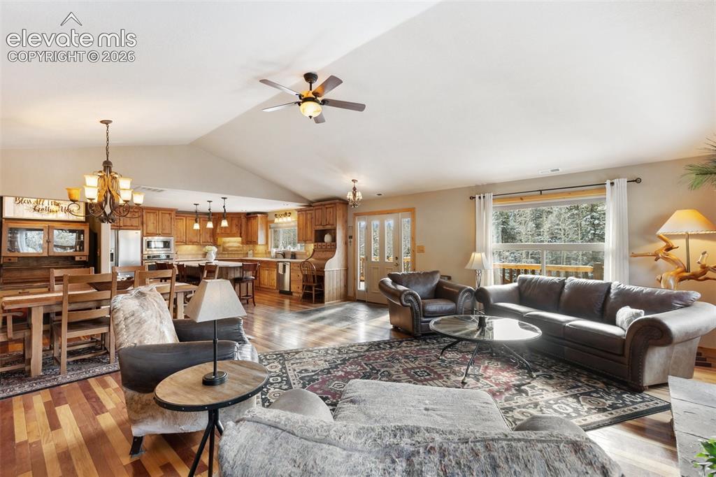 2809 Edlowe Road Woodland Park, CO 80863 - Photo 9 of 42 Living Room, Dining and kitchen