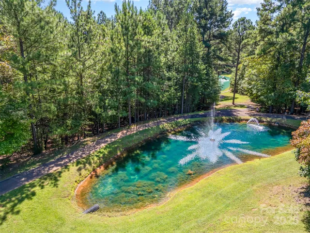 a view of a yard with swimming pool