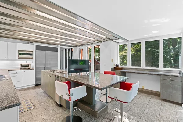 a room with furniture and a table