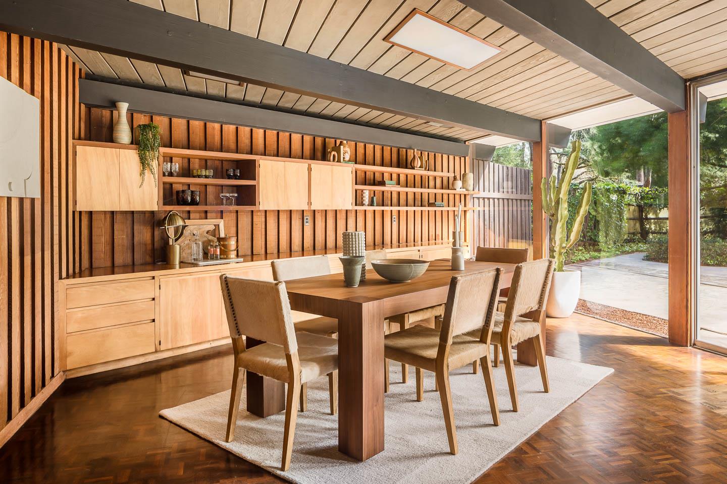 19 Irving Avenue Atherton, CA 94027 - Photo 12 of 33 a view of a dining room with furniture wooden floor and front door