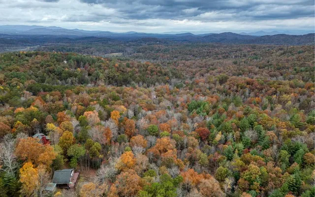 a view of a city and mountains