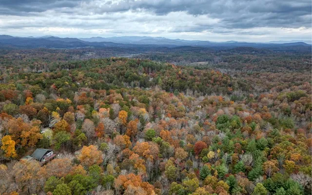a view of a city and mountains